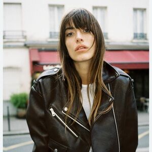 Zara Black Leather Moto Jacket with Silver Zippers